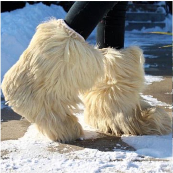 Vintage Open Country ROLUC IDEAL Low Goat Fur Ski YETI Boho Snow Boots - Picture 1 of 16